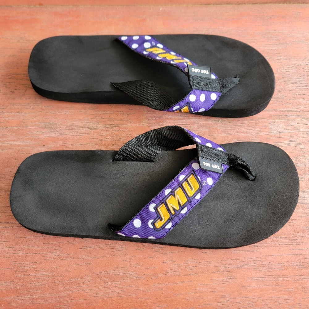 Toe Goz JMU Flip Flop Sandals Women’s Size 7/8 EUC